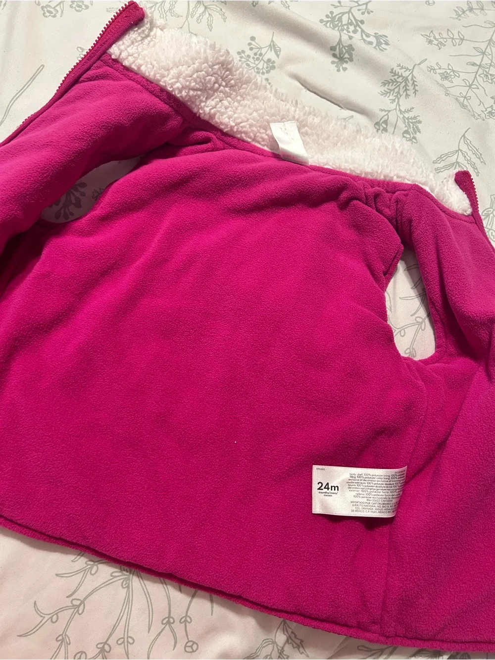 Girls Fuchsia Fleece Vest